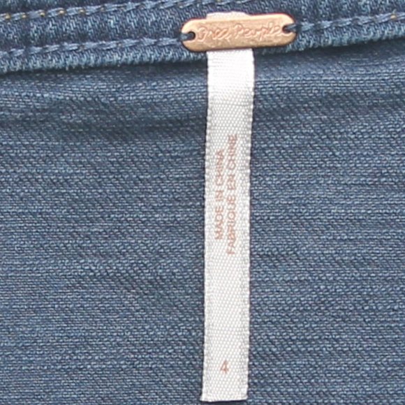 Free People Blue Jean Denim Full Snap Mini Skirt Women's Size 4 VINTAGE - Picture 6 of 9